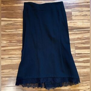BEBE fitted mermaid black skirt with lace size 0